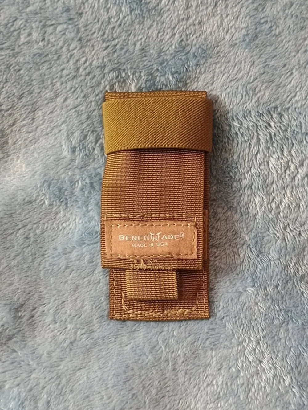 Bench Made Black Rescue Hook with Brown Nylon Pouch and Black Belt Loop
